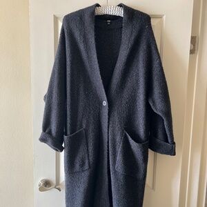 Uniqlo Navy Sweater Coat Sz L